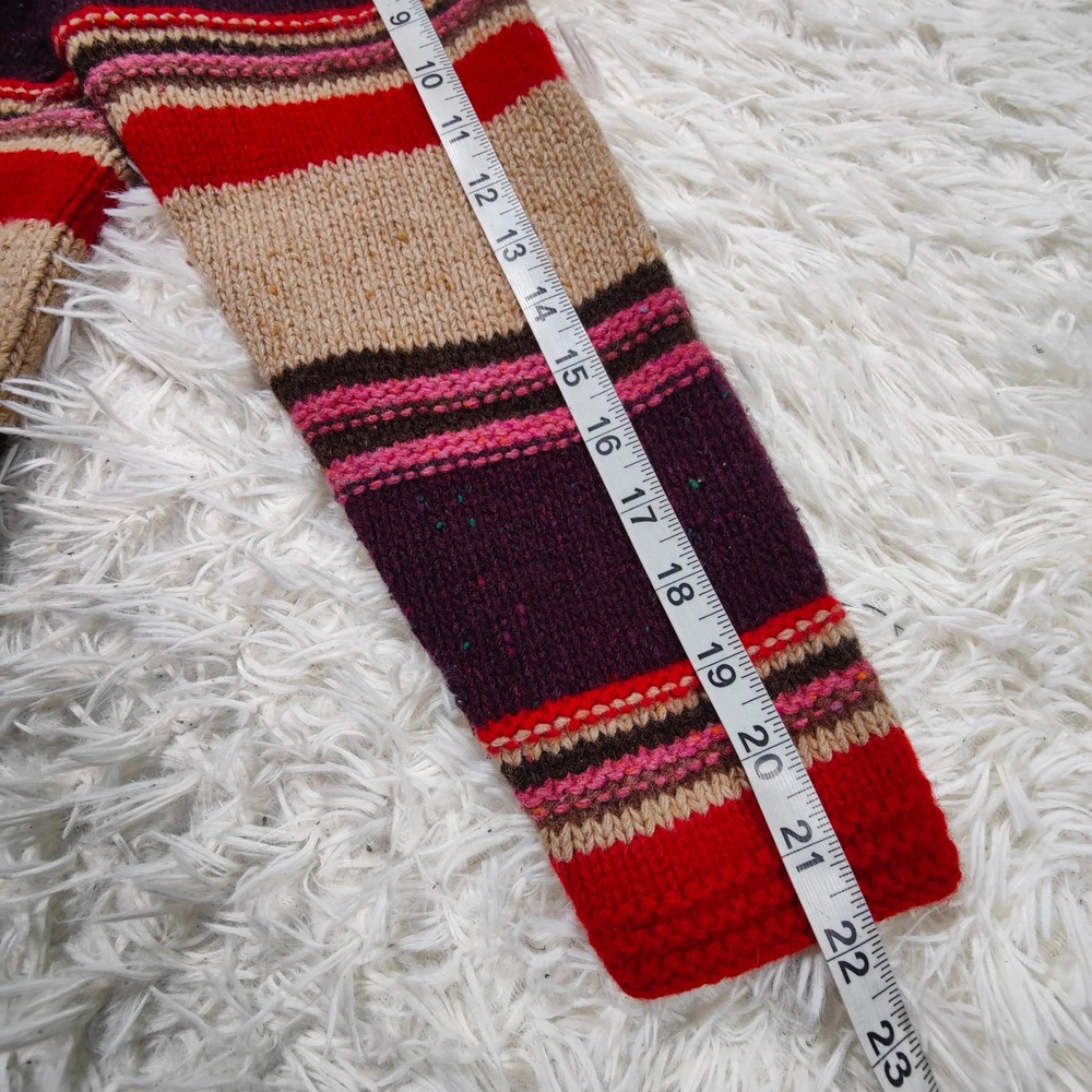 Vintage 90s Eddie Bauer Lambswool Sweater Rollneck Striped Whimsy Boho Artsy M - Picture 8 of 8